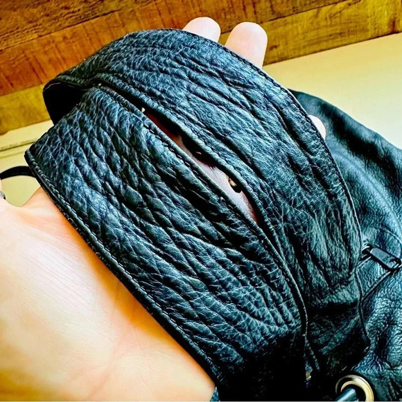 Unisex Vintage Merlin Lederwerkstatt Large Leather Backpack - Picture 9 of 12